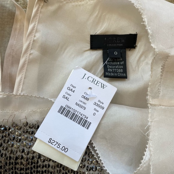 J Crew Raw Silk and Sequins Shift Dress, Size 0 - Picture 4 of 9